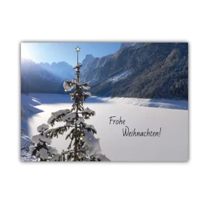 Frohe Weihnachten, Karte mit Kuvert silber, im Set (4x)